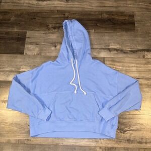 Aerie Blue Pullover Hoodie Women Small Drawstring Long Sleeve Cozy Lounge
